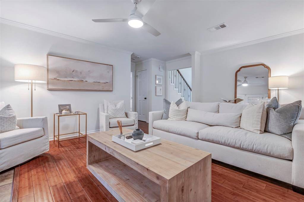 Inviting living room off entryway