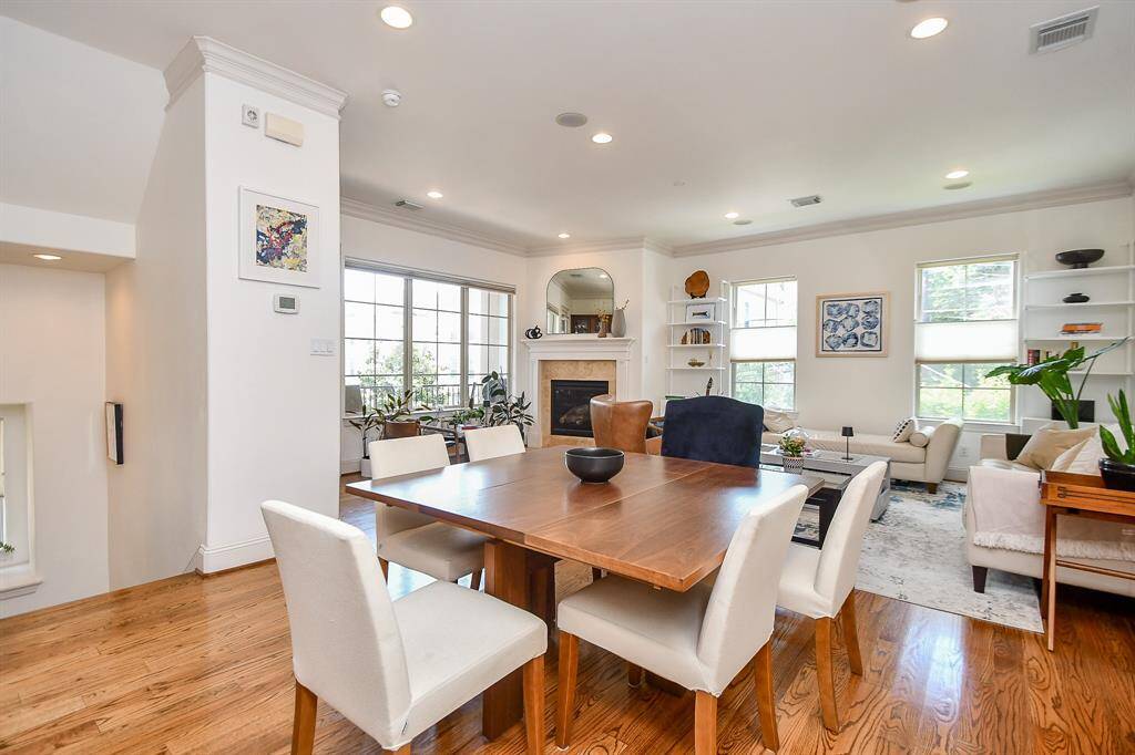 Coming up the stairs from the first floor, you enter this lovely living and dining area.