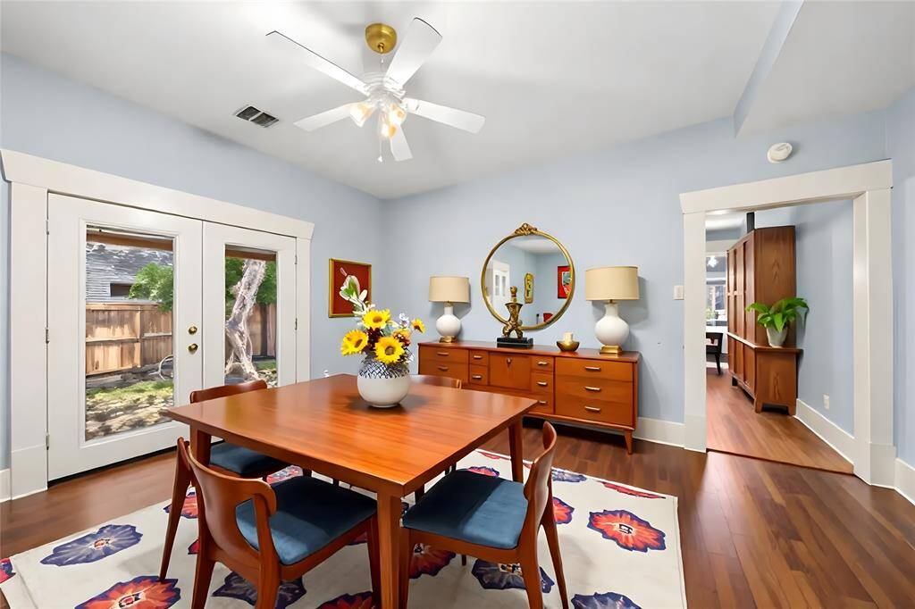 Virtually staged dining room.