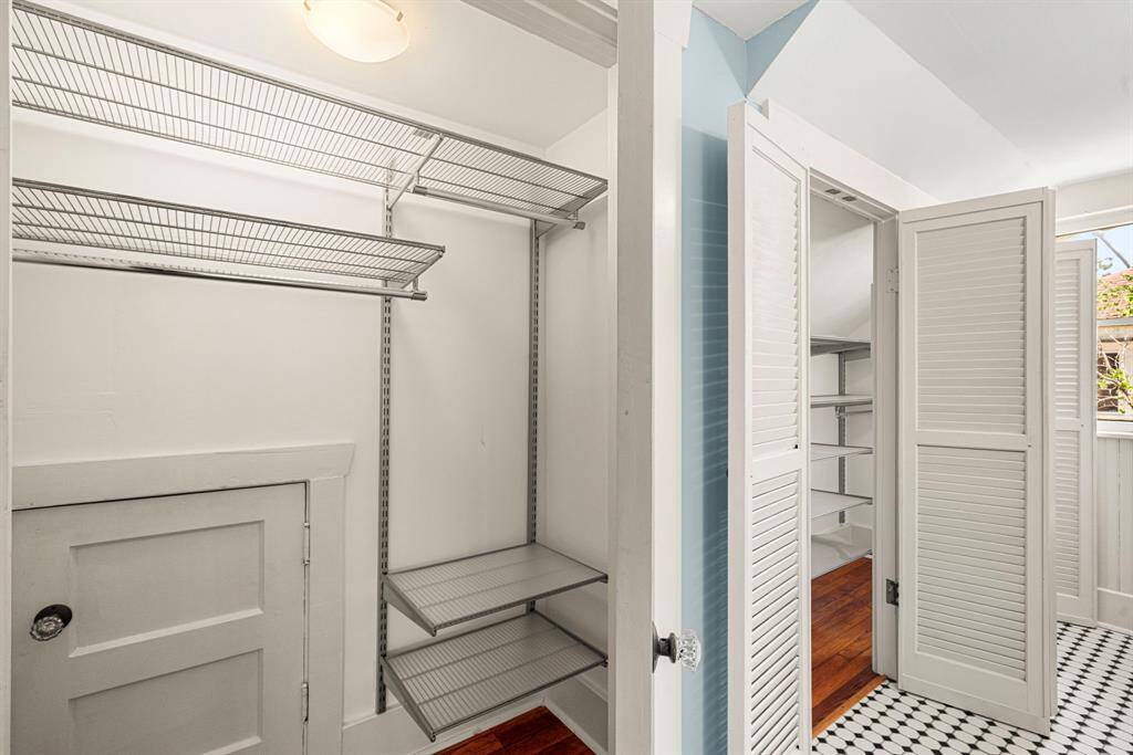 Closet spaces for upstairs badroom.