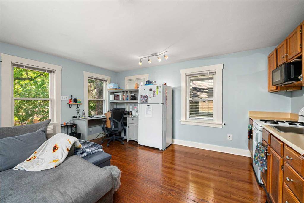 Garage apartment open kitchen.