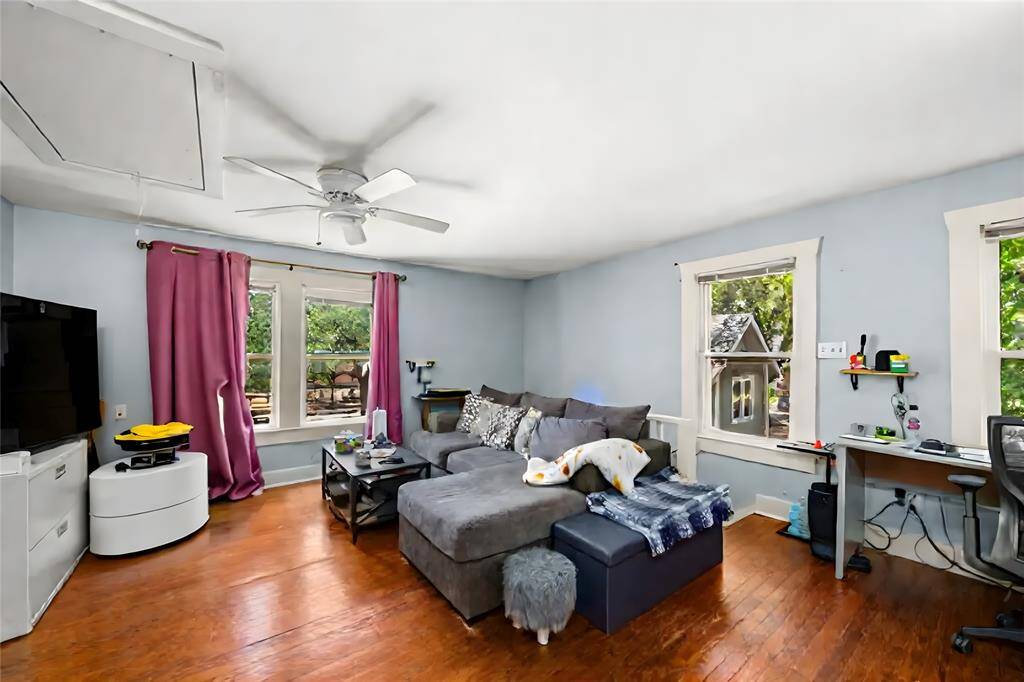 Garage apartment living area.