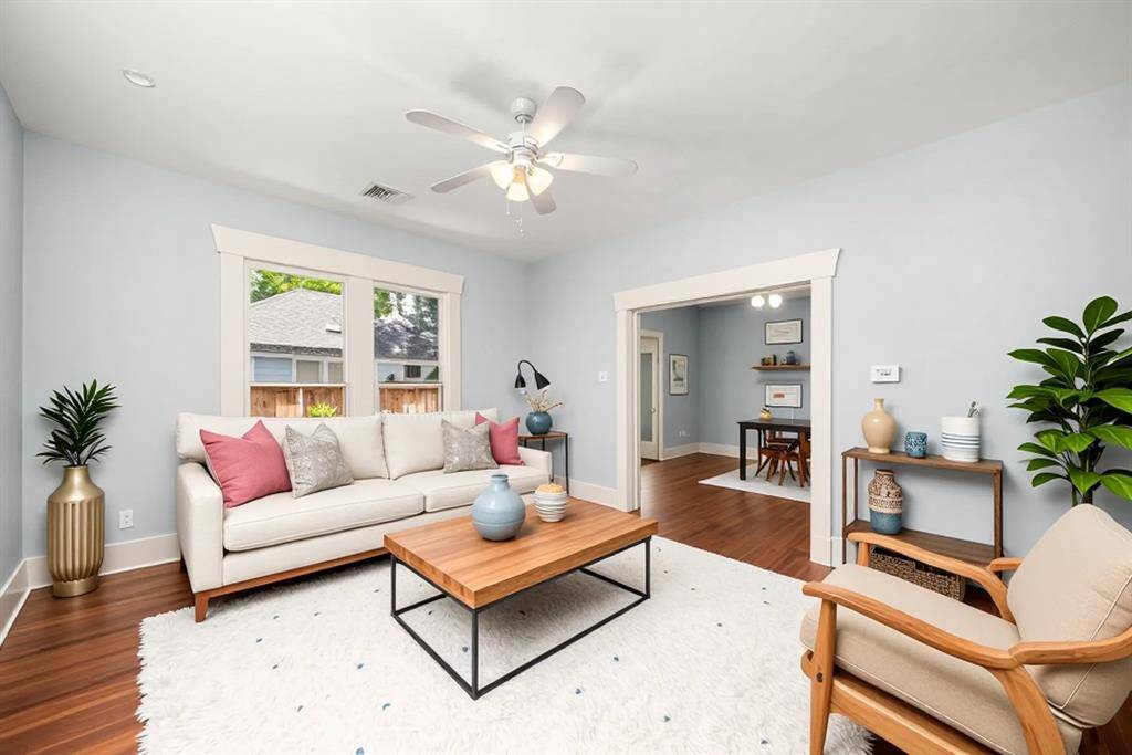 Virtually staged living room