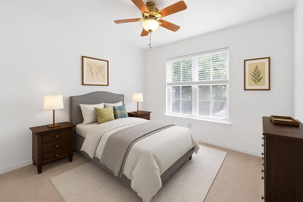 Three generously sized secondary bedrooms are filled with natural light and offering comfort and versatility. Serviced by a full bathroom featuring dual vanities separated tub and shower combo for privacy and functionality.