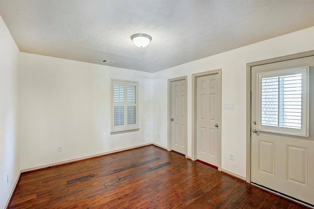 First floor bedroom with access to the covered porch.