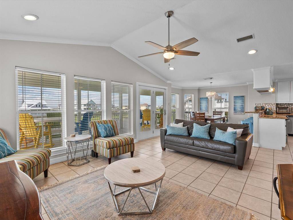 Bright & Airy Coastal Living Room with Panoramic Water Views.
