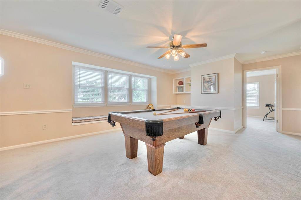 The game room on the second floor offers plenty of room for activities!
