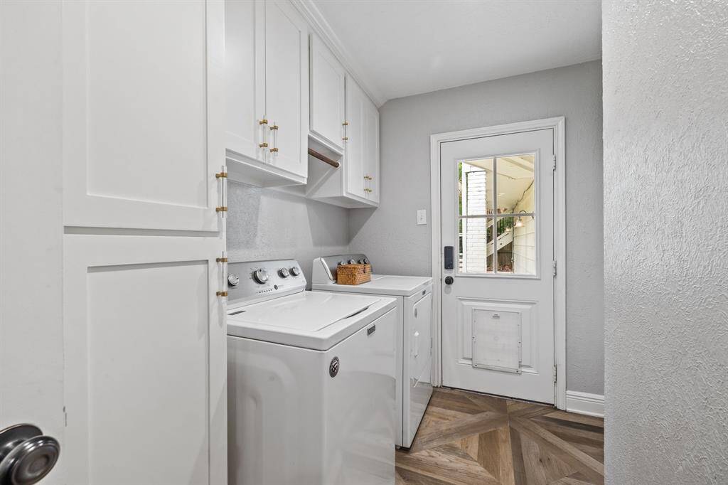 Laundry with new cabinetry and hardware