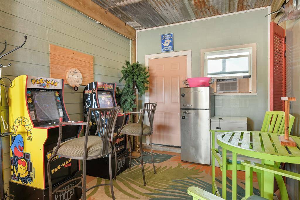 You have access to the great backyard from the bar area.