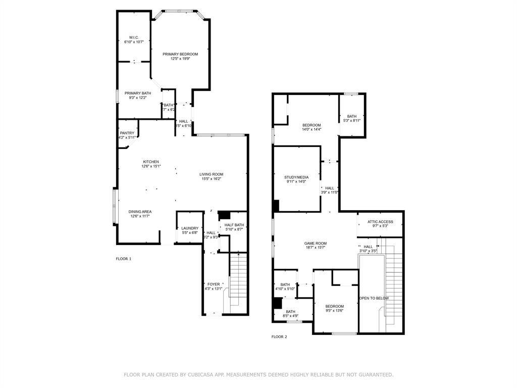 The floor plan for this home features an open-concept layout with a spacious living area, dining room, and kitchen at the heart of the home. The primary suite is tucked away for privacy, with a luxurious bathroom. Upstairs, you'll find a versatile loft-style game room, a media room/office, and three additional bedrooms, each with its own bathroom. The home is designed to maximize space and functionality, with ample storage throughout, including the large corner pantry and built-in cabinetry in the dining ar