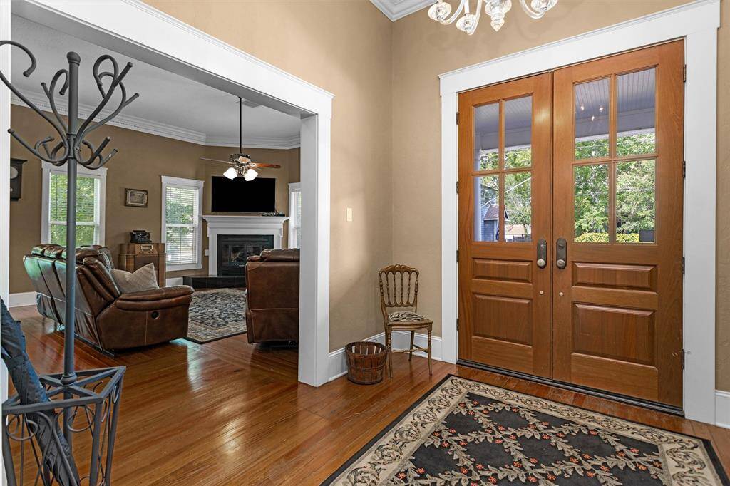 The woodwork throughout the entire home is something to see.