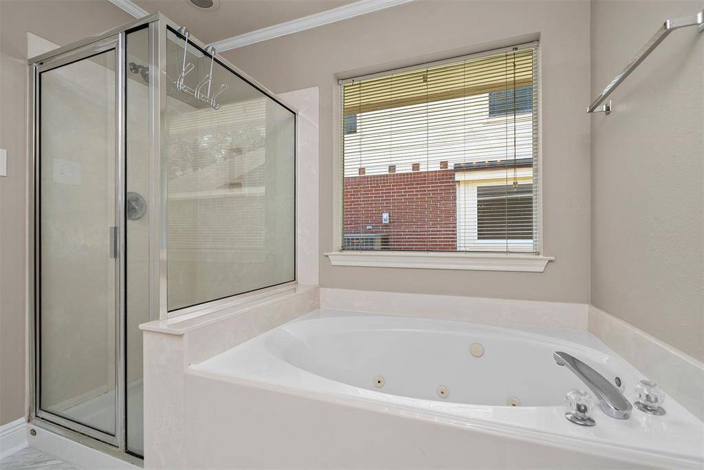Separate shower and jetted tub!