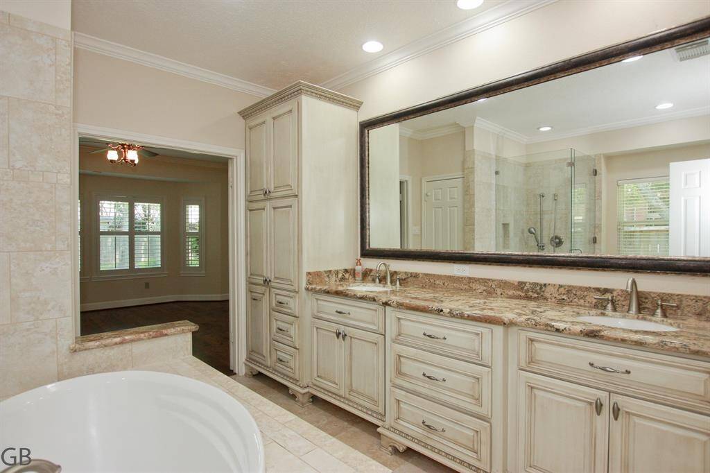 Double vanities for functionality.