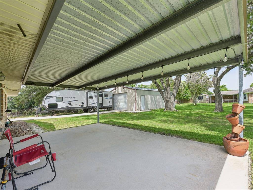Enjoy the evening on the covered patio.