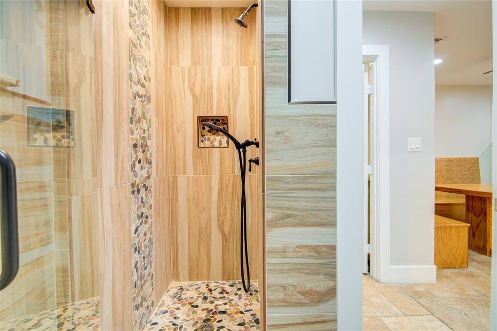 So much natural stone tying the home together