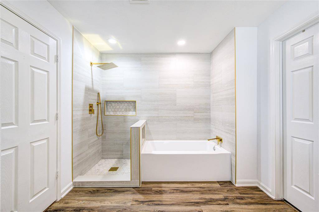 Bathroom was renovated this year!!!! Trendy gold fixtures make this bathroom a dream!