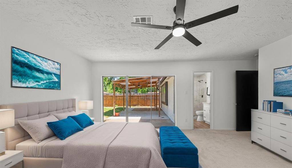 Virtual staged primary bedroom