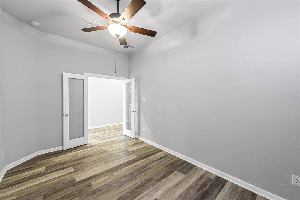 Another view of the office with french doors.