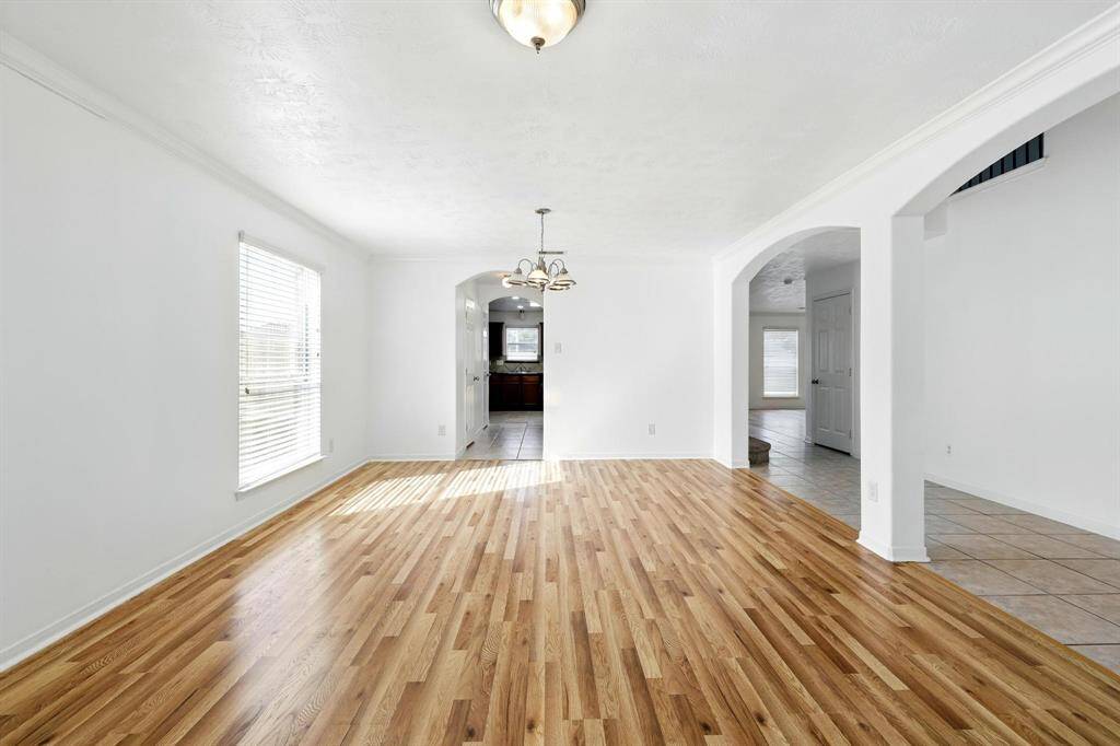 Living room and formal dining room