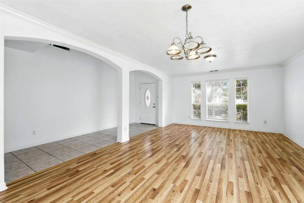 Living room and formal dining room