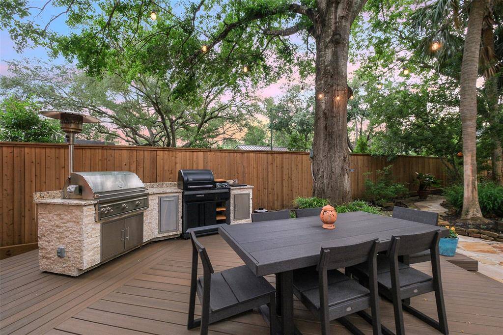 Recently added Outdoor Kitchen with Lynx Gourmet Gas Grill and Traeger Smoker and easy to maintain Trex decking for those nights under the stars.