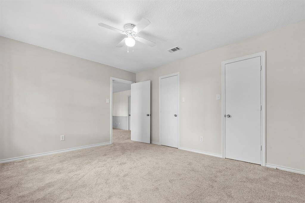 Two closets in this secondary bedroom on the second floor!