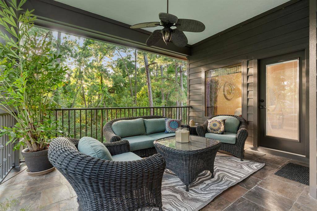 I would want to spend all my free time on this balcony!  It is like a treehouse!  The game room and two of the bedrooms open to the balcony.