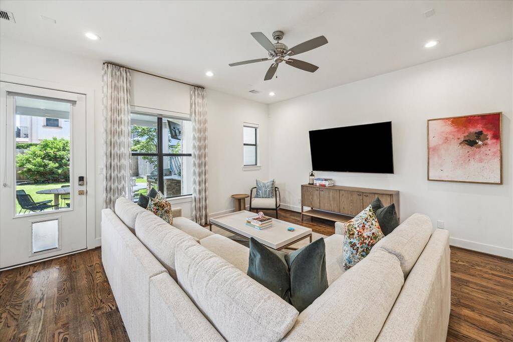 The living room opens to the back patio giving you the feel of an extended living room.