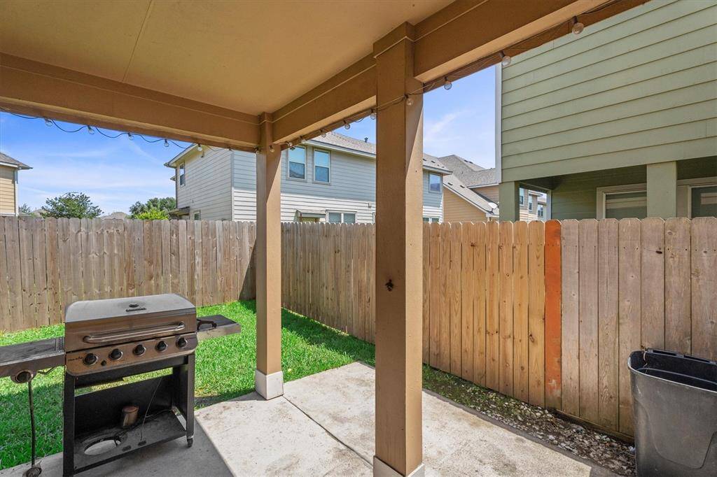 Backyard is completly fenced with a privacy fence!
