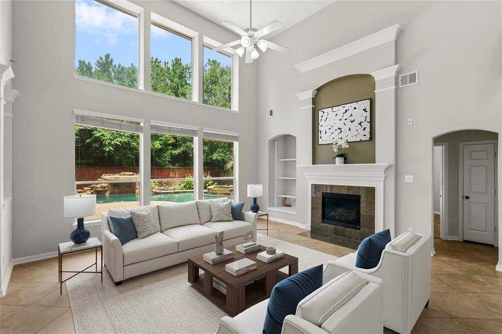 Family room virtually staged