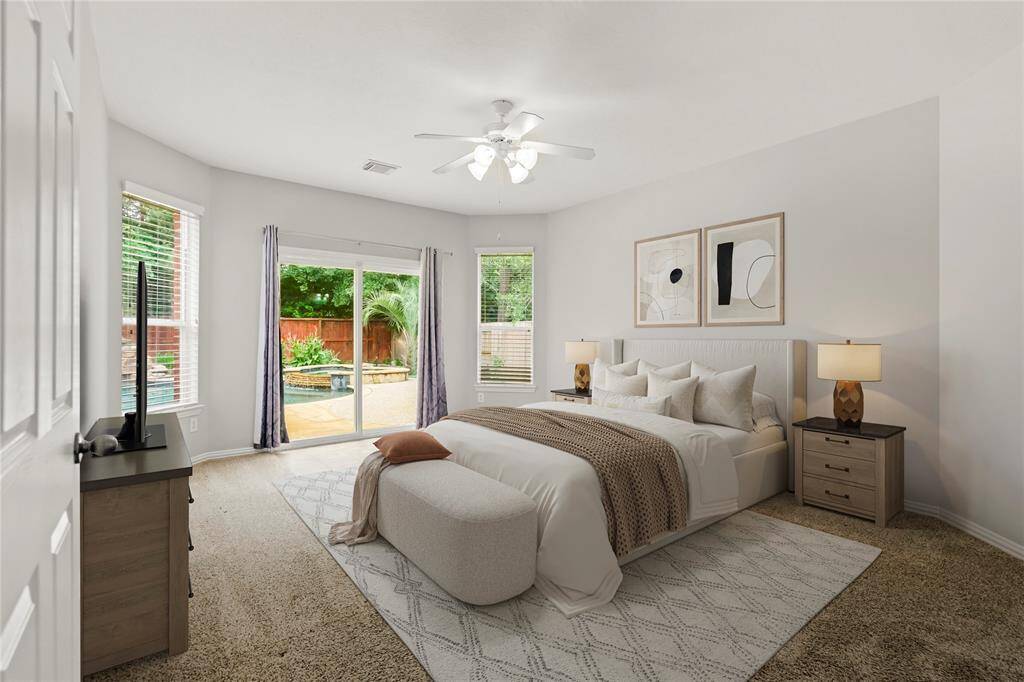 Primary bedroom virtually staged