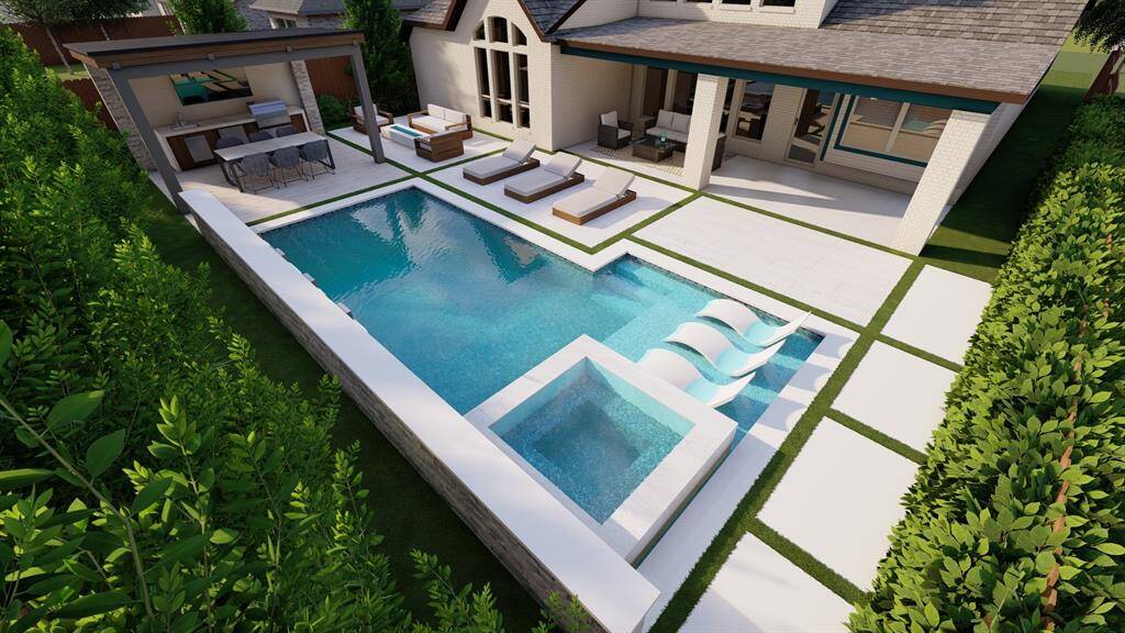 Imagine the space you can create in this spacious backyard! It has room for a pool, spa, outdoor kitchen, gazebo, firepit and more. The sky is the limit! *This photo has been virtually rendered to show the backyards possibilities.