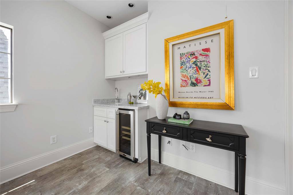 Here's a close-up look at the wet bar and beverage cooler.