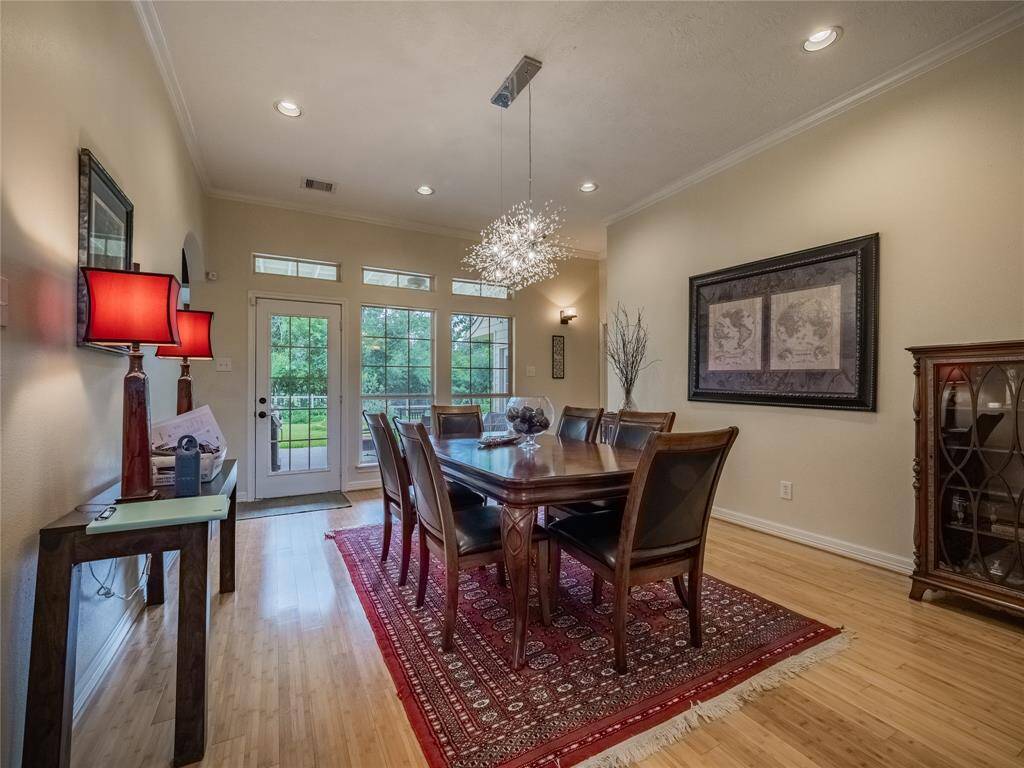 Dining room with access to back patio.