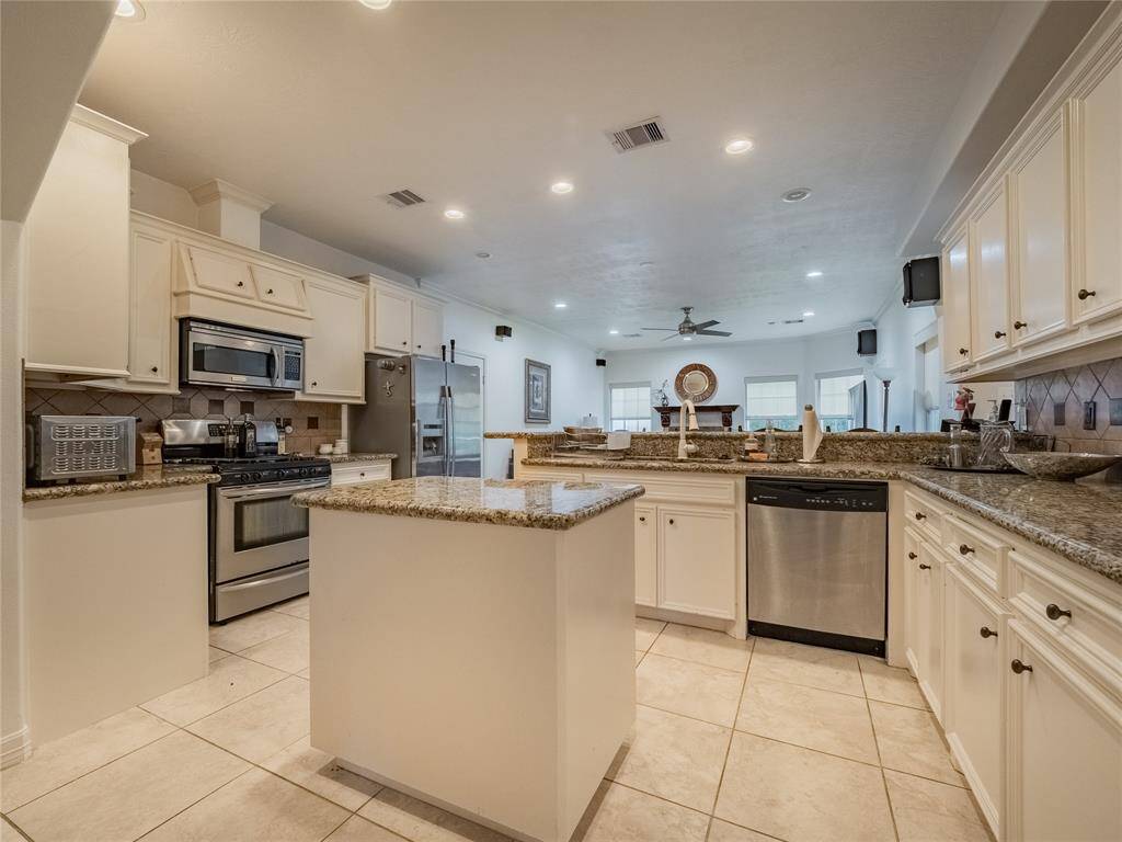 Kitchen open to the family room.