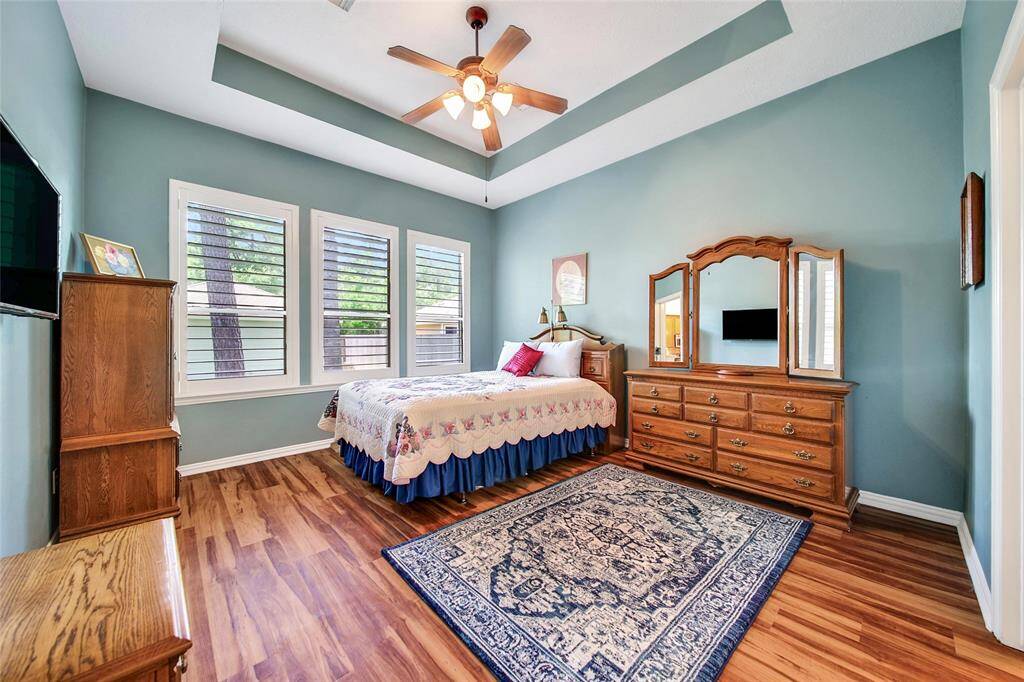 Oversized primary suite offers a peaceful retreat.