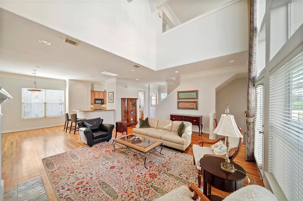 A view of the kitchen and dining areas.