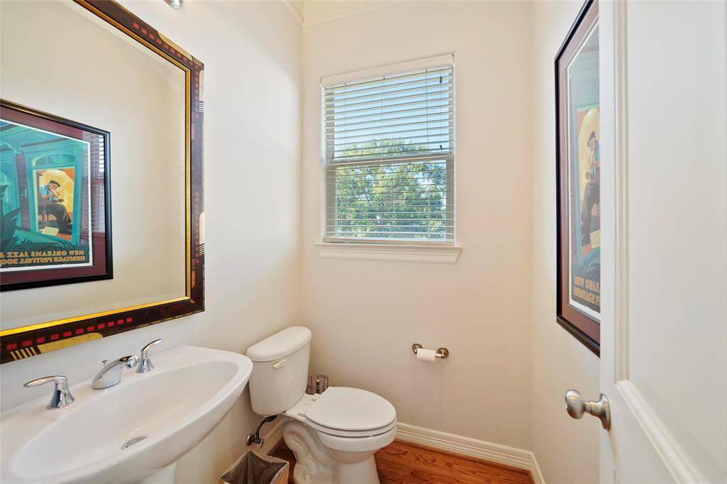 The half bath servicing the second floor living area.