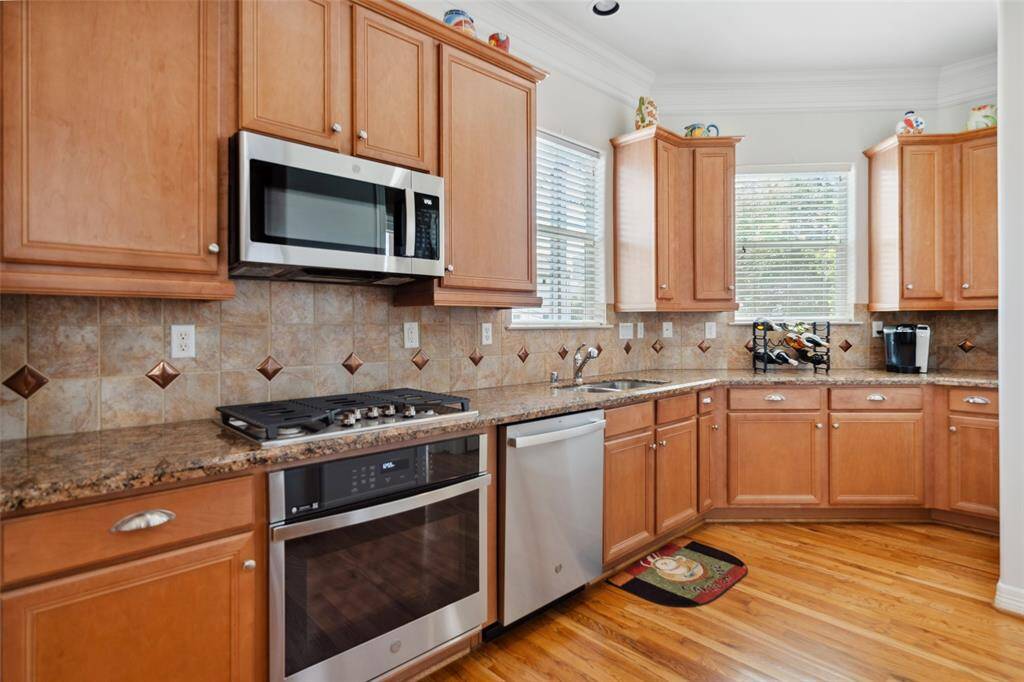 The seller recently installed new stove, dishwasher and the microwave.