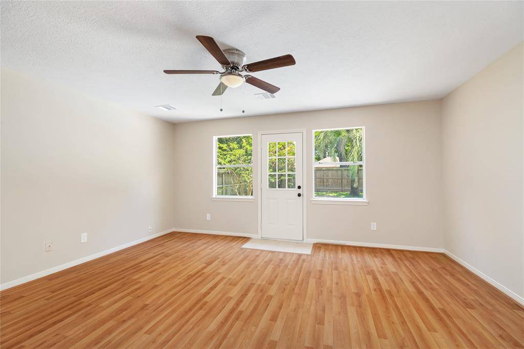 This tranquil primary suite offers a private entrance to the backyard, providing easy access to your outdoor retreat. Throughout the home, new light switches and outlets were installed in April 2025, bringing a fresh, modern touch to the entire space.