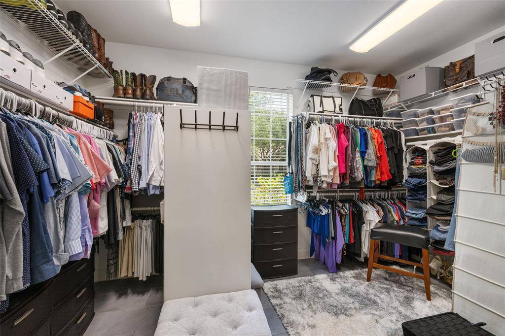Large primary closet off the bathroom.