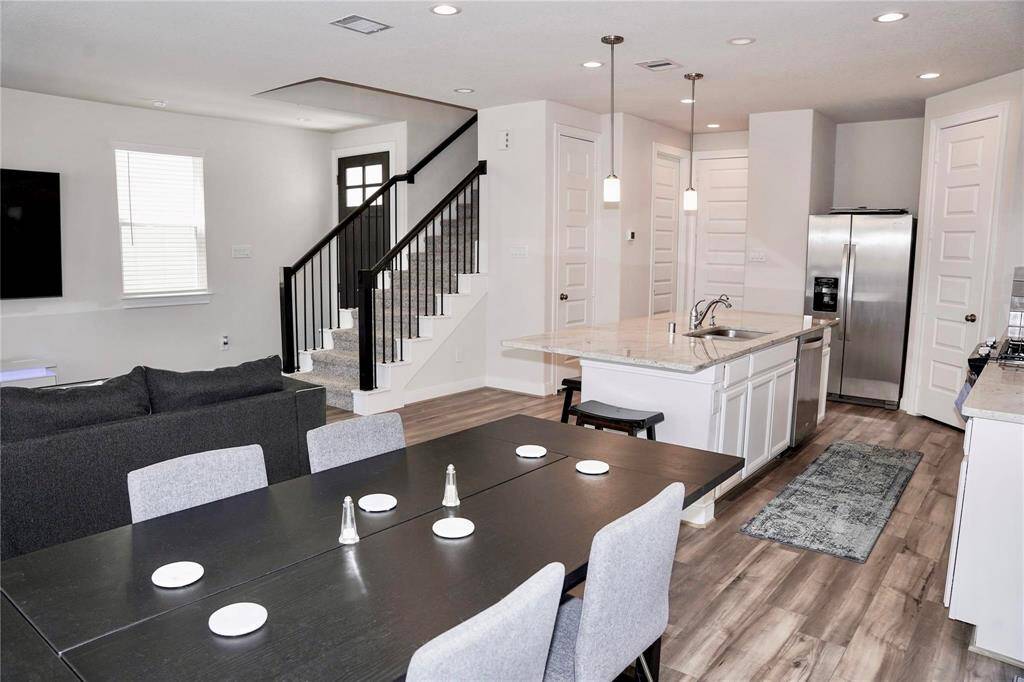 Living, dining room and kitchen connected
