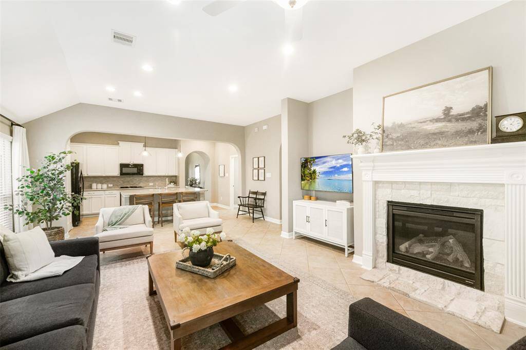 Whether you curl up by the fireplace with a good book or watch the big game on TV, this room offers many hours of comfort and relaxation.