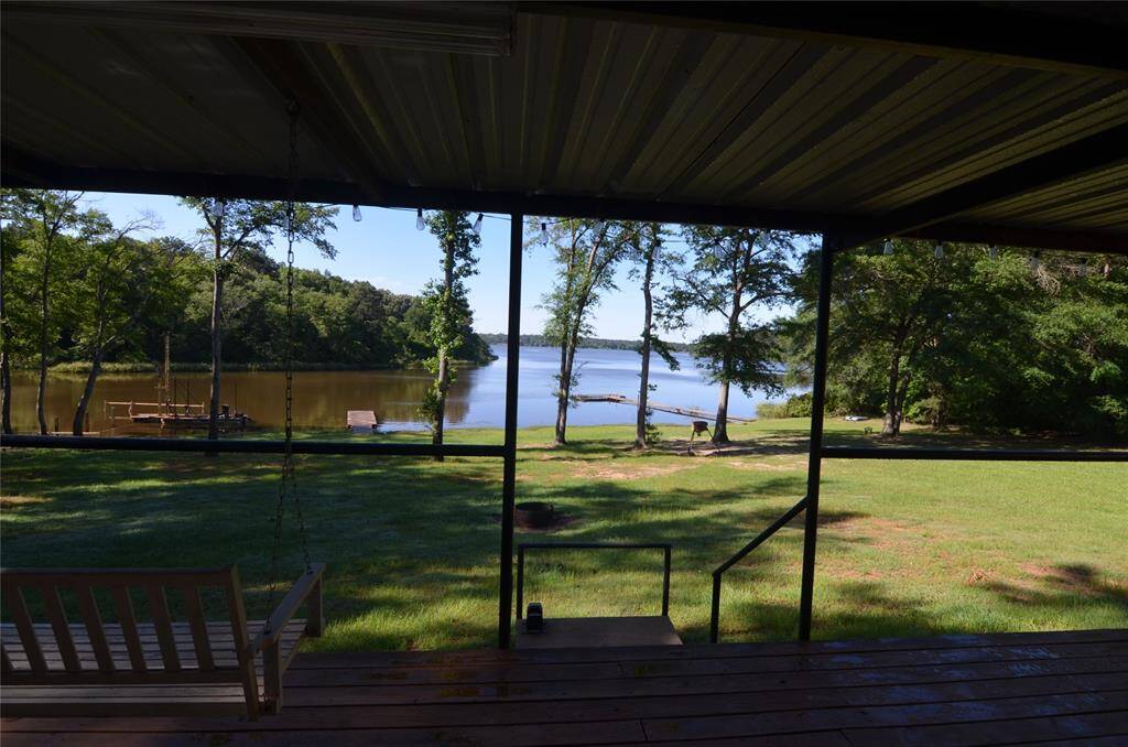 View of lake from the front porch.