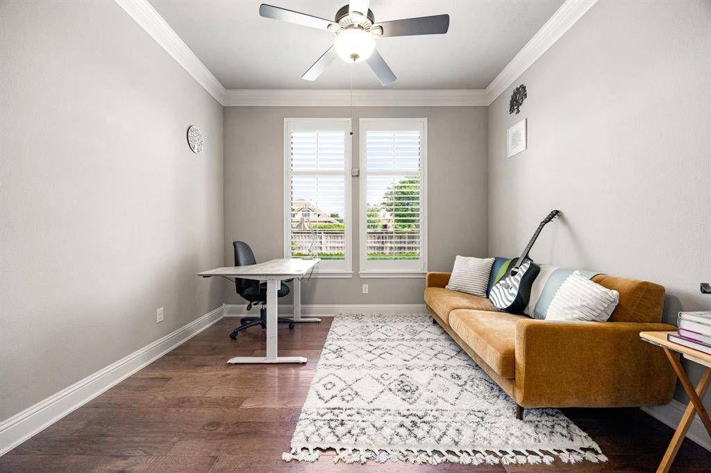 Tucked away for quiet focus, the private study features elegant glass French doors, perfect for a home office, reading room, or creative space with just the right balance of openness and privacy. Can also be used as a fourth bedroom.