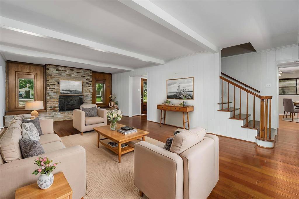 *Virtually Staged* Living room looking toward front door.