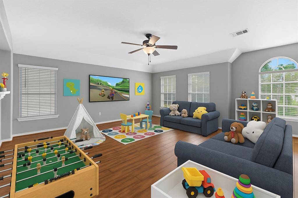 Game room or office, you decide. VIRTUAL STAGGED.