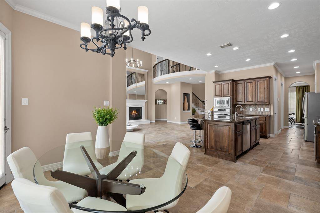 View of the living room from the breakfast area