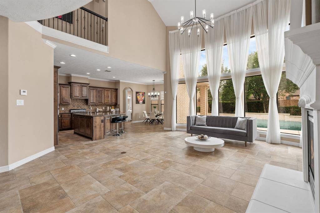 View of the living room from the office