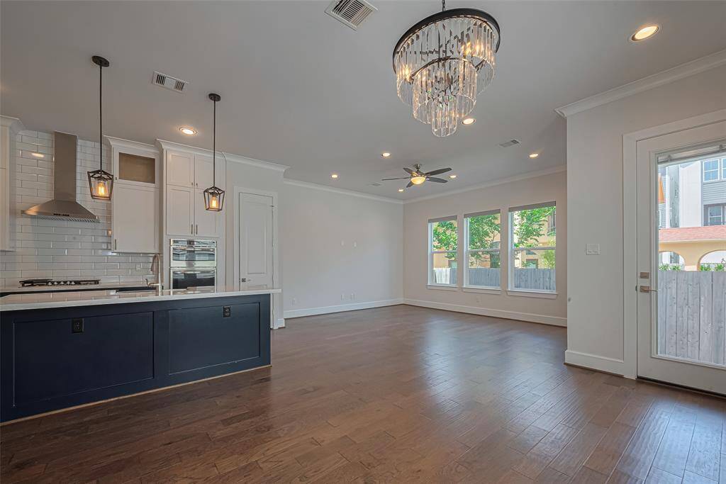 Family room with Back yard door